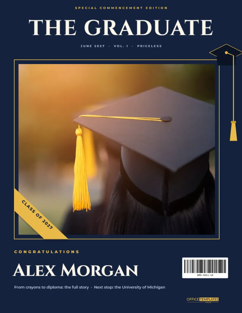 Graduation Magazine Cover Template – The Graduate, Class of 2027