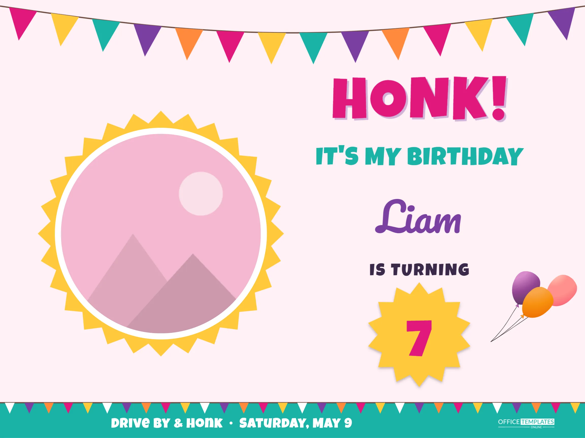 Birthday Yard Sign Template with Photo – Honk, It’s My Birthday!