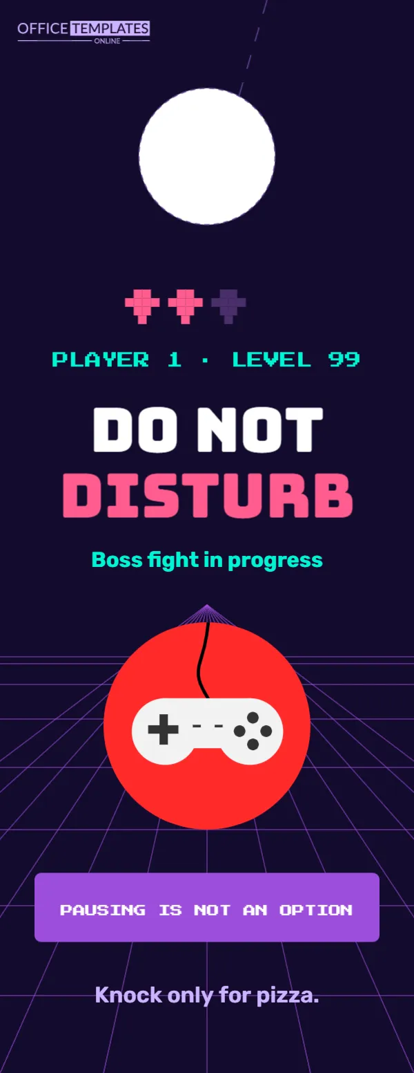 Gamer Do Not Disturb Door Hanger – Boss Fight in Progress