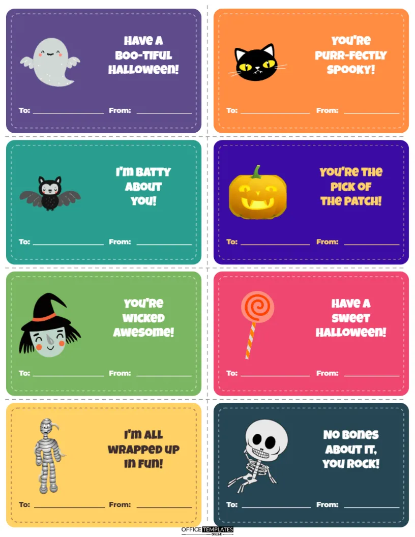 Halloween Classroom Exchange Cards – Printable Punny Cards for Kids