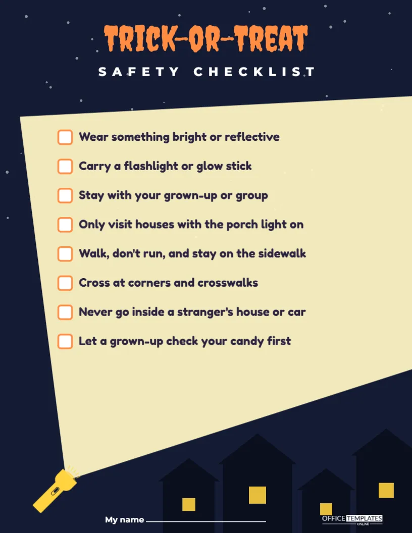 Trick-or-Treat Safety Checklist for Kids – Printable