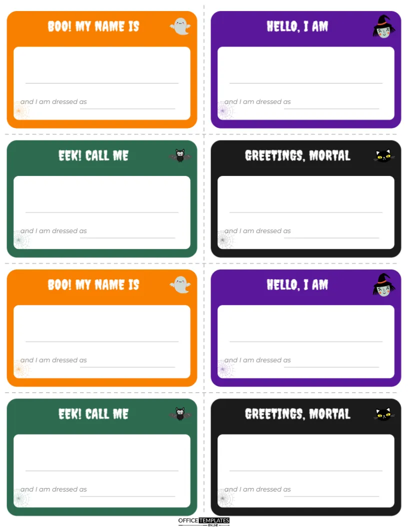 Halloween Party Name Tags – Printable “Boo! My Name Is” Badges