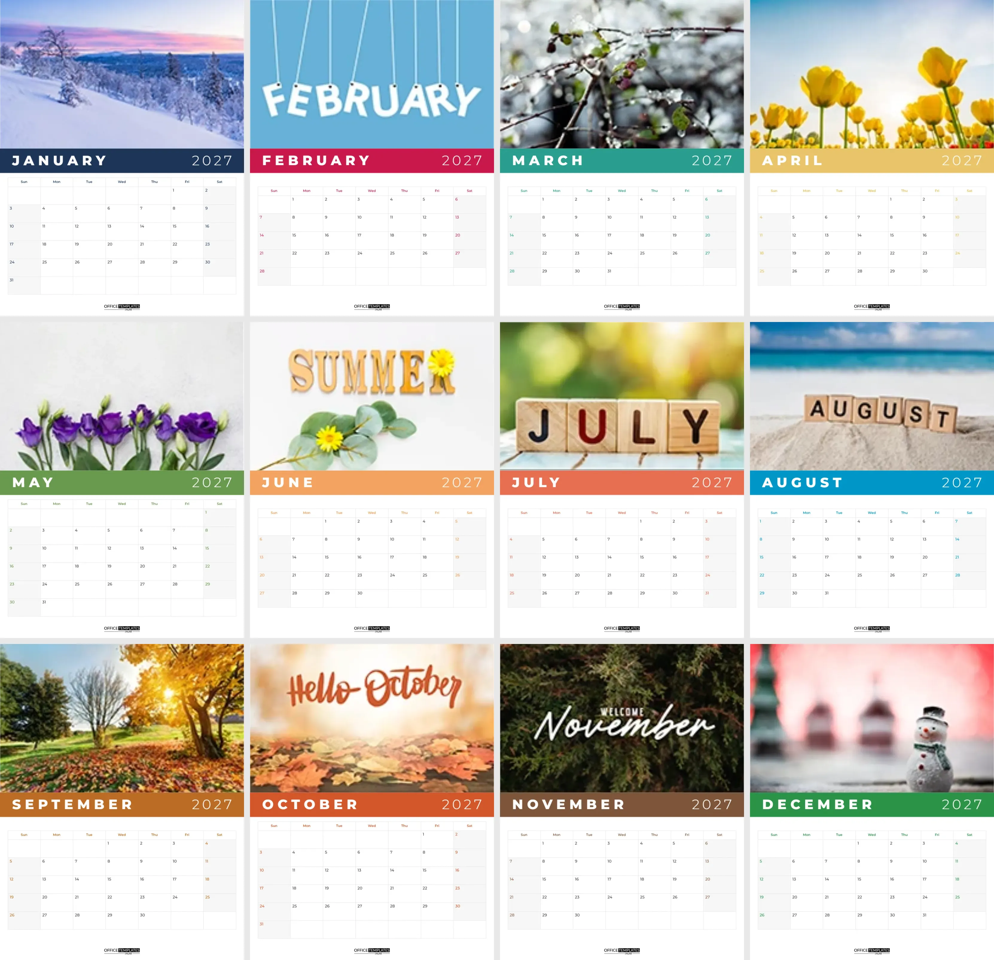Photo Wall Calendar 2027 – Add Your Own Pictures to Every Month
