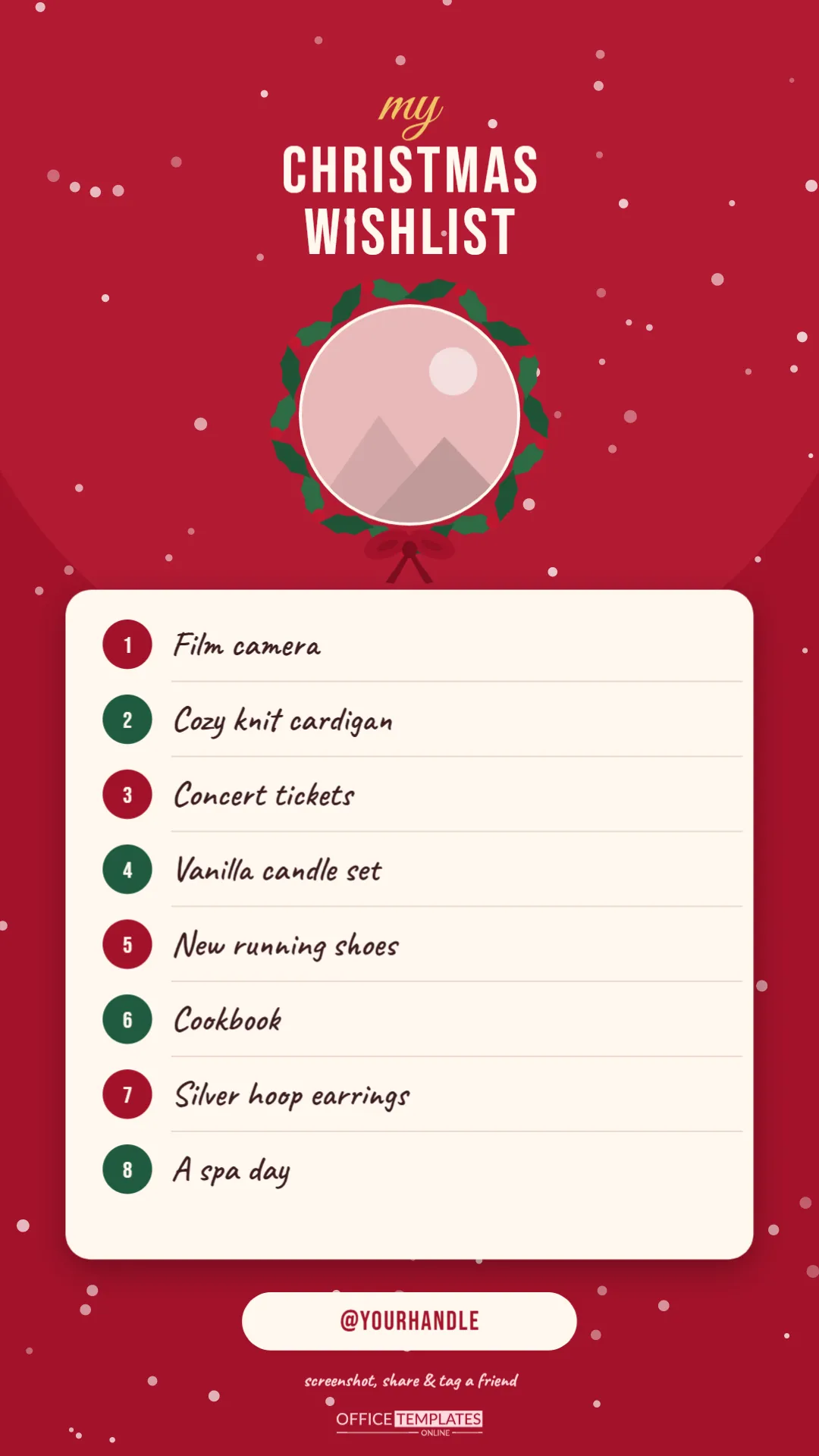 Christmas Wish List Instagram Story Template (1080 x 1920 px)