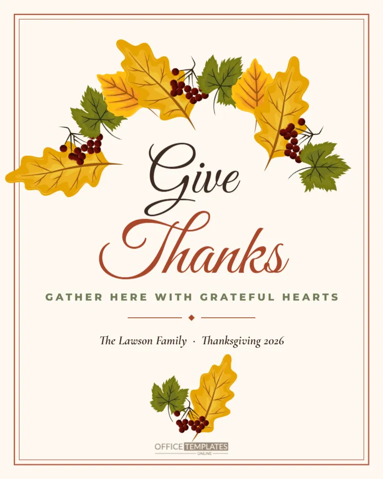 Give Thanks Sign Template for Thanksgiving Decor