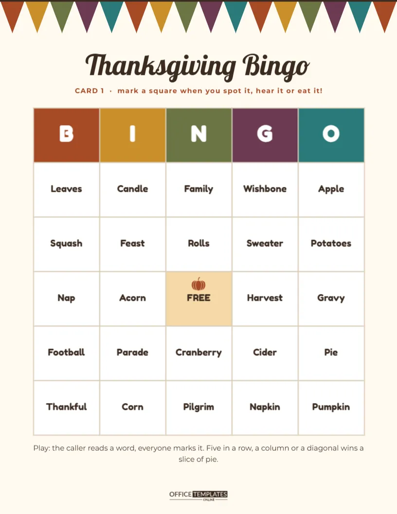 Thanksgiving Grocery List Template, Printable