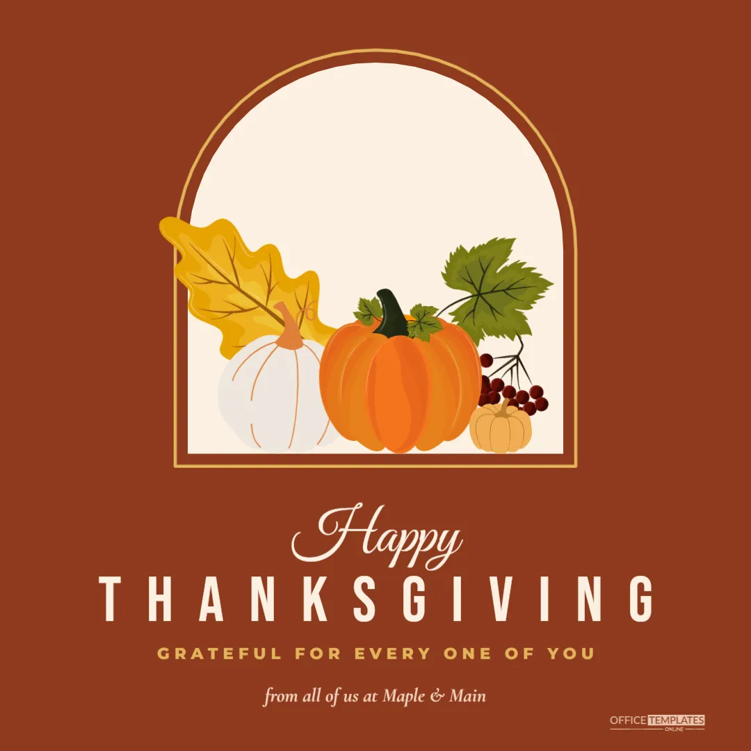Happy Thanksgiving Social Media Post Template (1080 x 1080 px) – free editable Thanksgiving template