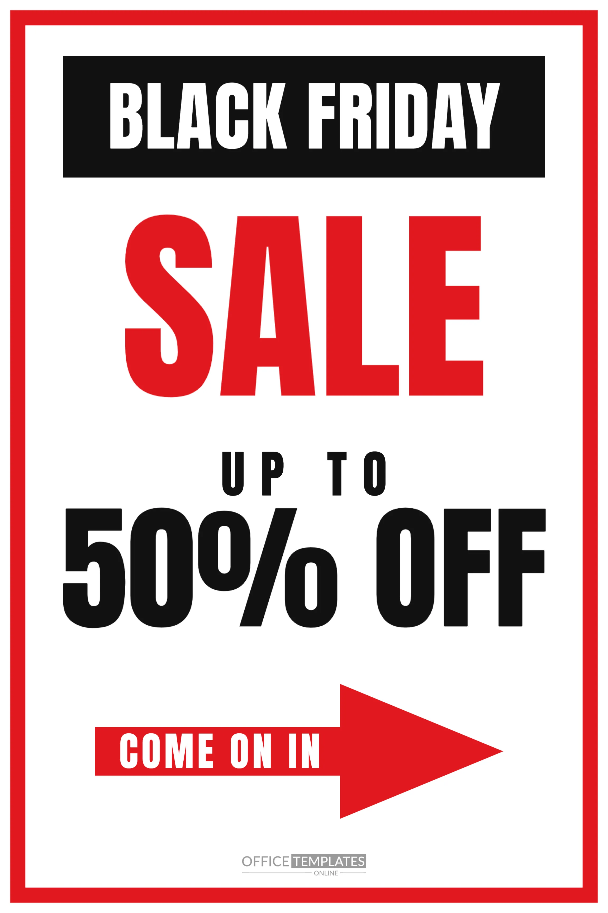 Black Friday Store Window Sign, Readable From the Street (24 x 36) – free editable Black Friday template