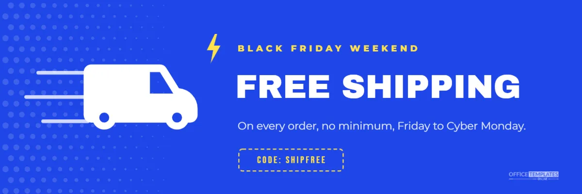 Black Friday Free Shipping Banner with a Delivery Van (1200 x 400) – free editable Black Friday template