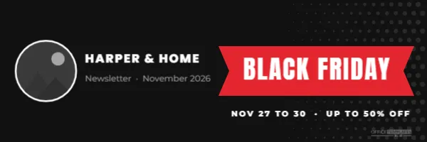 Black Friday Email Newsletter Header Template (600 x 200) – free editable Black Friday template