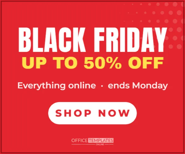 Black Friday Display Ad Template, 300 x 250 Medium Rectangle – free editable Black Friday template