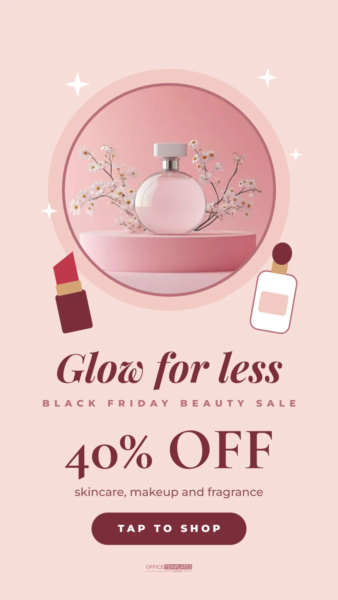 Black Friday Beauty Sale Instagram Story in Blush and Rose Gold