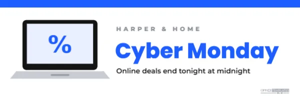 Cyber Monday Email Header Template with a Laptop (600 x 200) – free editable Black Friday template
