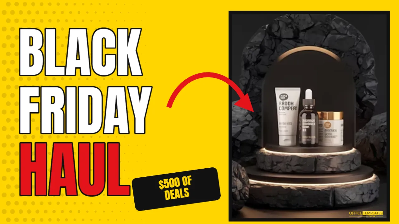 Black Friday YouTube Thumbnail Template for Haul and Deal Videos – free editable Black Friday template