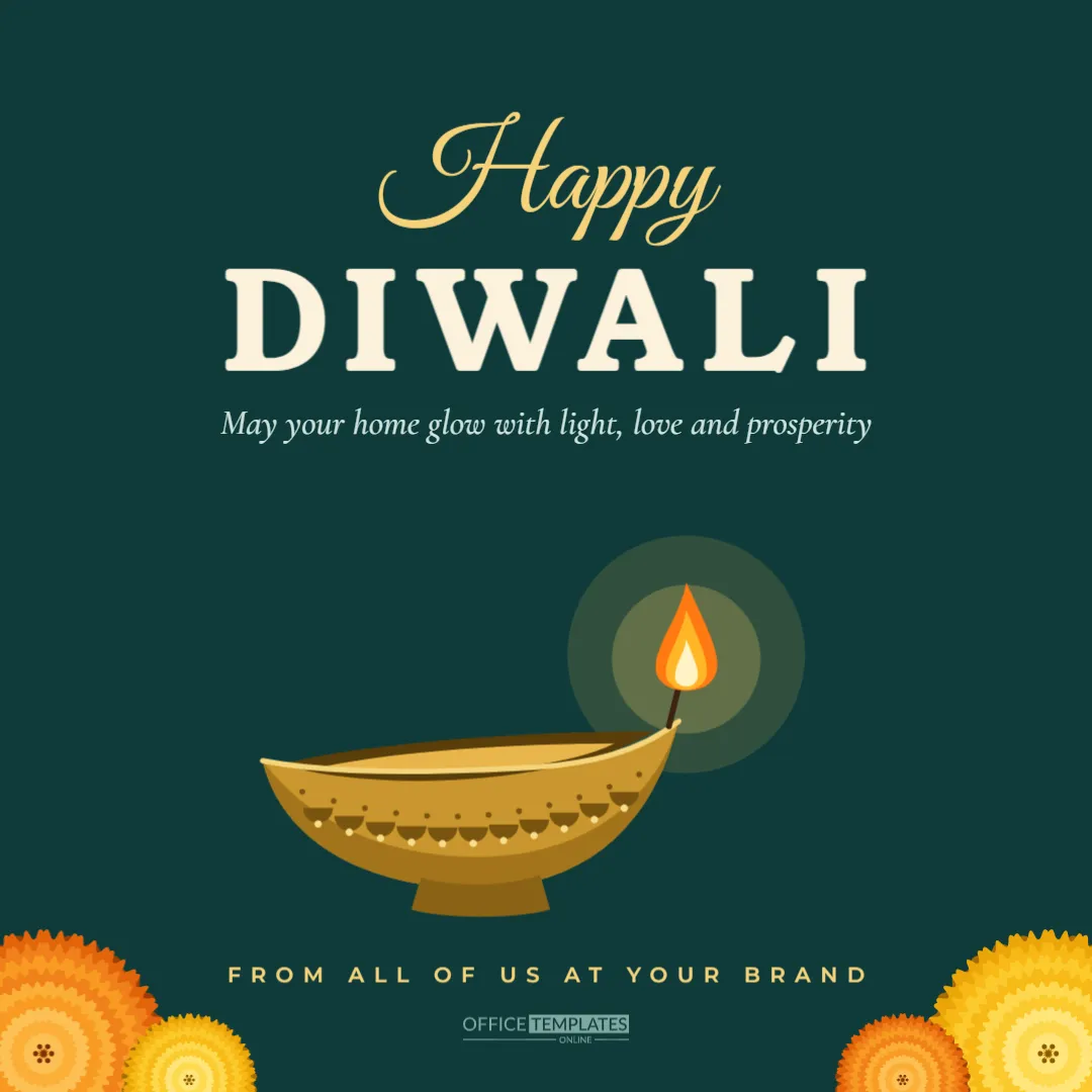 Happy Diwali Instagram Post Template (1080 x 1080 px) – free editable Diwali template