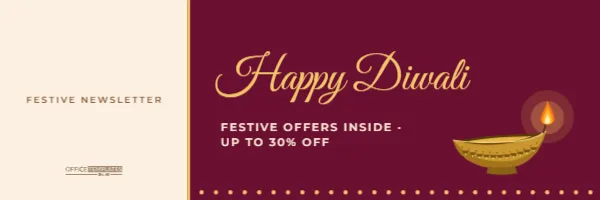 Diwali Email Header Template for Newsletters (600 x 200 px) – free editable Diwali template
